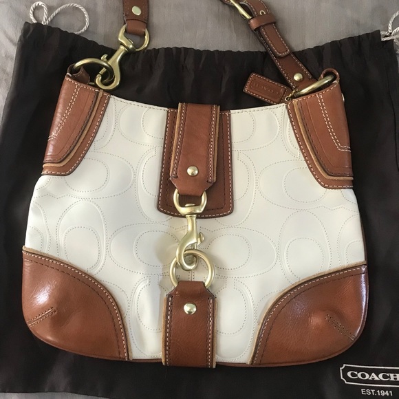 Coach Handbags - Coach Hamptons Signature Embossed Leather Hobo